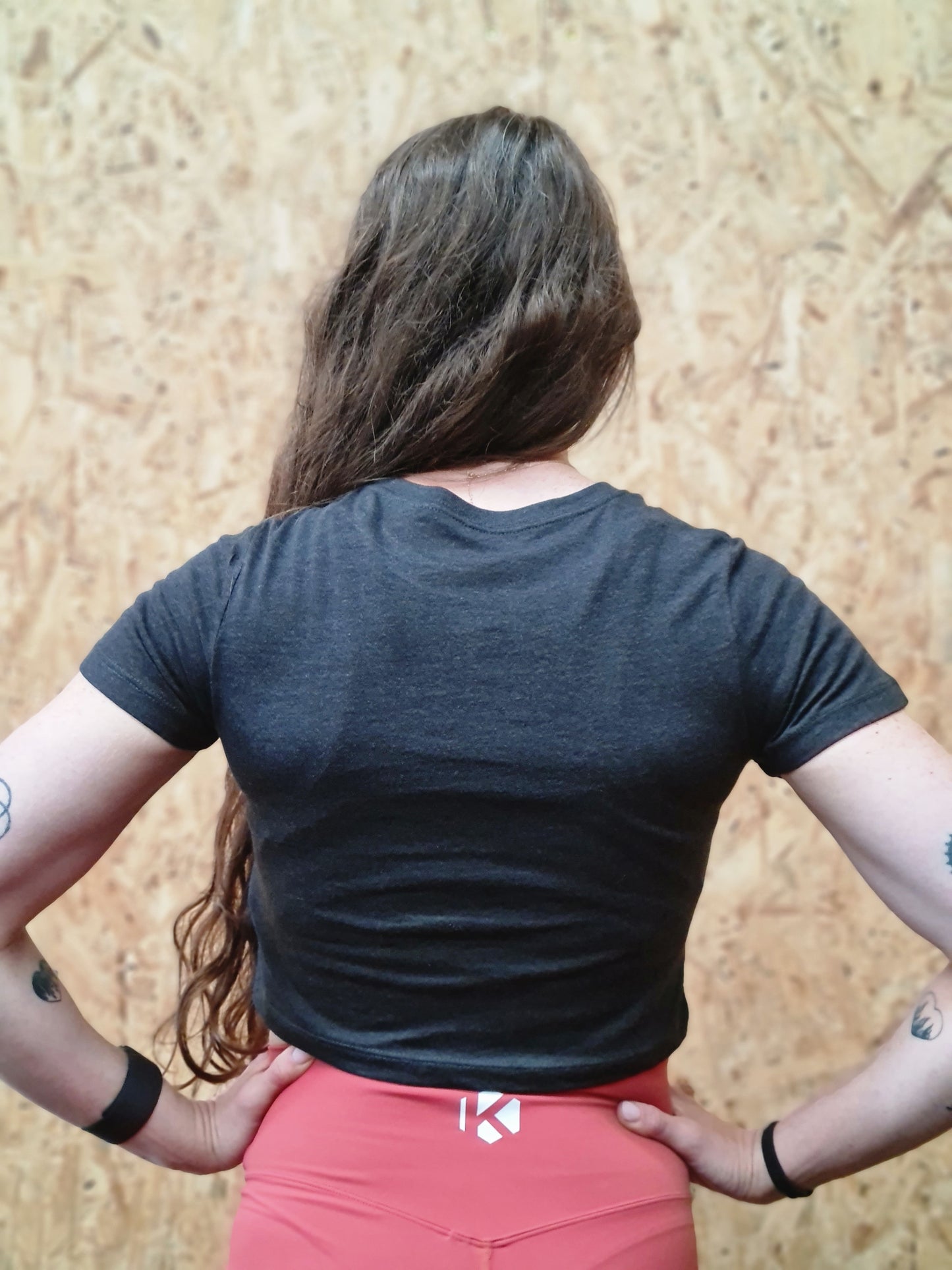 Crop Top Noir Chiné Triblend